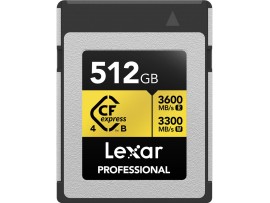 Lexar 512GB Professional GOLD CFexpress 4.0 Type B Memory Card LEXAR LCXEXP4512G-RNENG